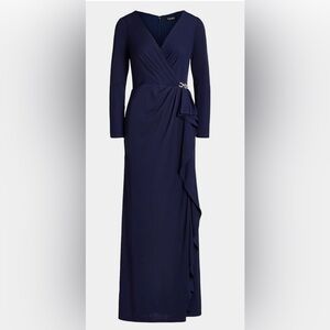 Lauren Ralph Lauren- Ruffle Trim Jersey Dress Size 18, {NWT}